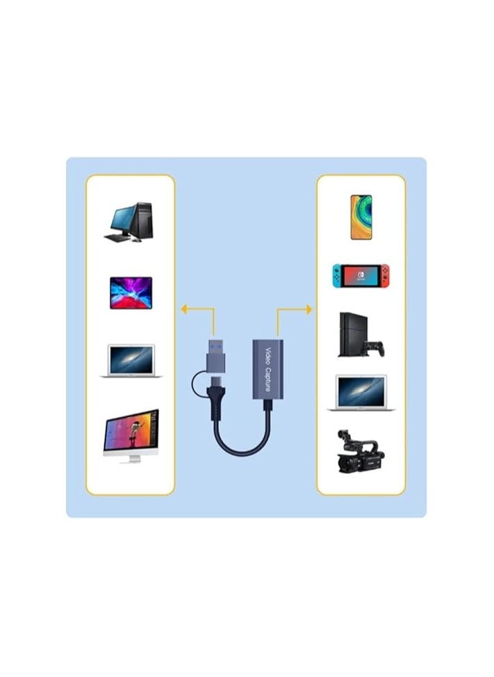Generic AvvA Video Capture Card, 4K Cam Link Card HDMI to USB USBC Capture Card, 1080P 60FPS Video Capture Device for Gaming, Streaming, Compatible with Mack OS System Windows OBS  - Image 2