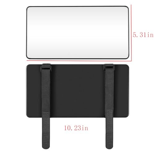 WedFeir Car Mirror Visor Cosmetic Car Makeup Mirror for Car Visor, Large Car Vanity Mirror Sun-Shading Cosmetic Mirror for Car Truck SUV Rear View Mirror Sun, Shading Cosmetic Mirror with Straps. (Black) - Image 5