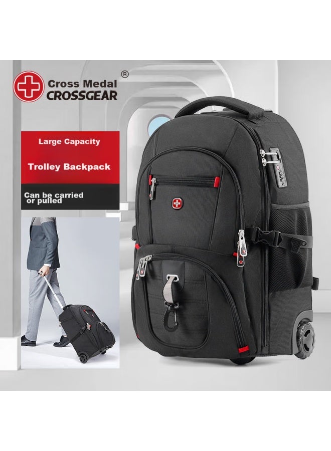 CROSS+GEAR Crossgear Backpack With Wheels, 17.3-inch Large Capacity Business Travel Luggage, Smooth-rolling Carry-on Suitcase, Student Backpack - Image 1