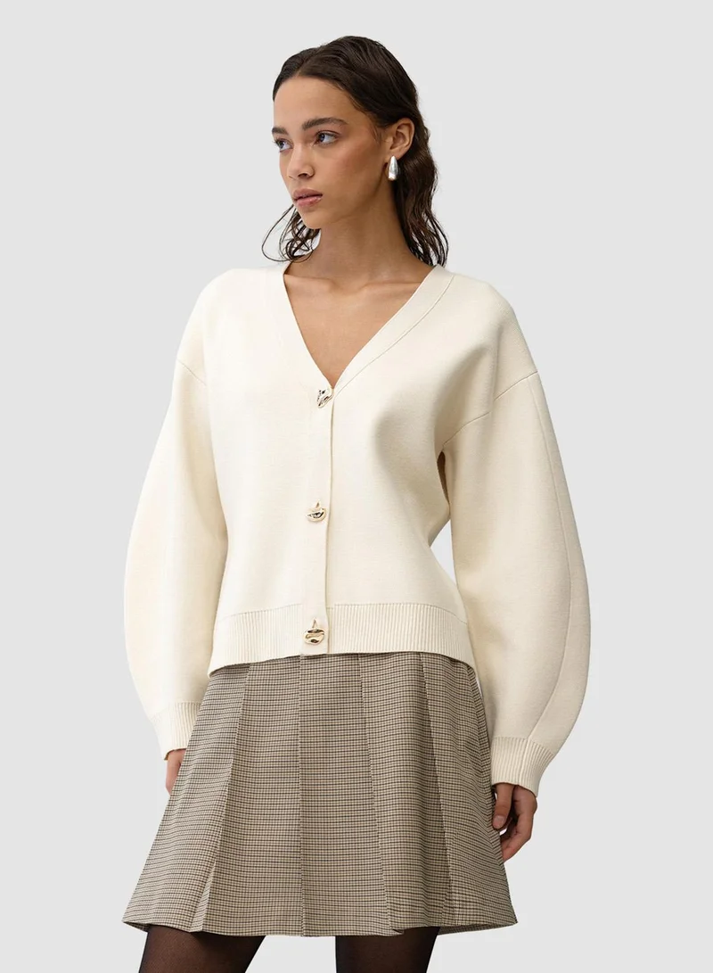 فرنش كونكشن Missy Knit Cinched Waist Cardigan