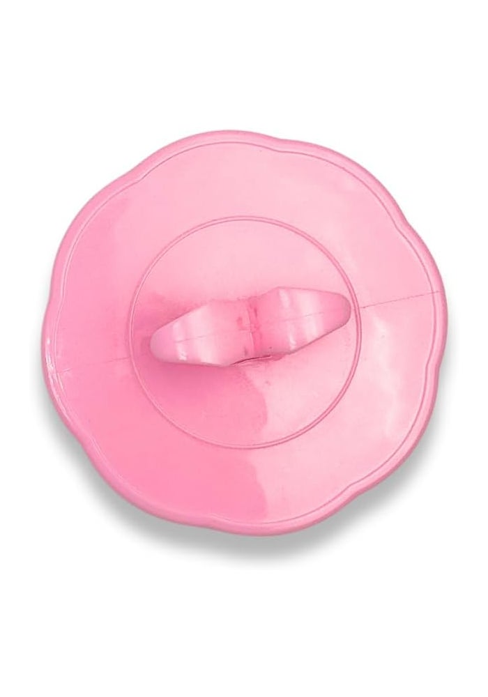 Glitters Scalp Massage Comb, Shampoo Scrubber with Handle - Pink Round - Image 3
