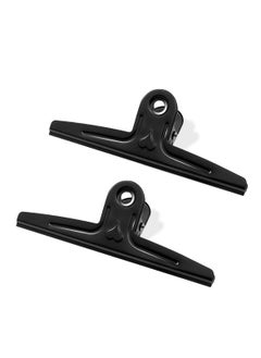 KASTWAVE 11.8 Inch Large Clips, Stainless Steel Jumbo Giant Paper Clamps, Metal File Money Binder Clamps Clips for Home Office School Supplies, 2 Pack Black  - Image 1