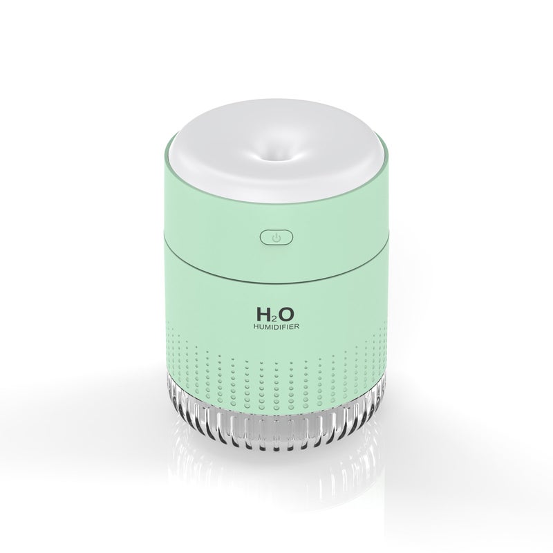 BAMCOO Small Humidifiers for Bedroom 350ml Mini Portable Humidifier for Travel Plants Humidifier, Humidificador for Bedroom Plants Travel Office Desk Car Light Green - Image 1