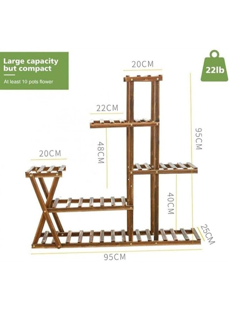 Generic Wooden Plant Stand Shelf 5 Tier Shelves Flowerpot Plant Display Storage Rack  - Image 2