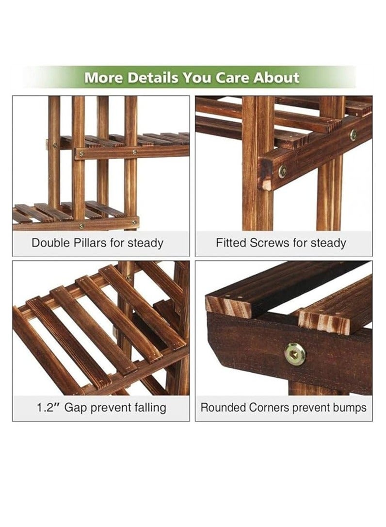 Generic Wooden Plant Stand Shelf 5 Tier Shelves Flowerpot Plant Display Storage Rack  - Image 3