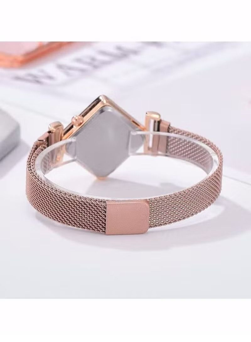 Womens Watch Gifts Set with Bracelet Rose Gold for Lady Female Girls Minimalist Simple Slim Thin Casual Dress Analog Quartz Wrist Watches Waterproof  - Image 4
