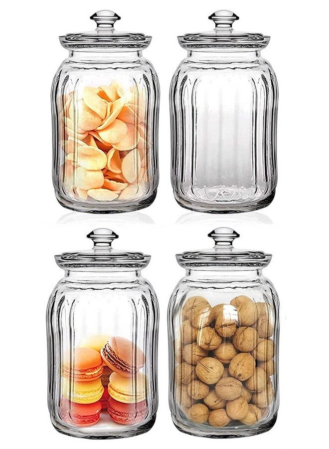 Ash & Roh® - Clear Glass Jar And Container With Air Tight Lid Storage of Spices and Dry Fruit (1200 ML ROKET JAR, 4) - Image 1