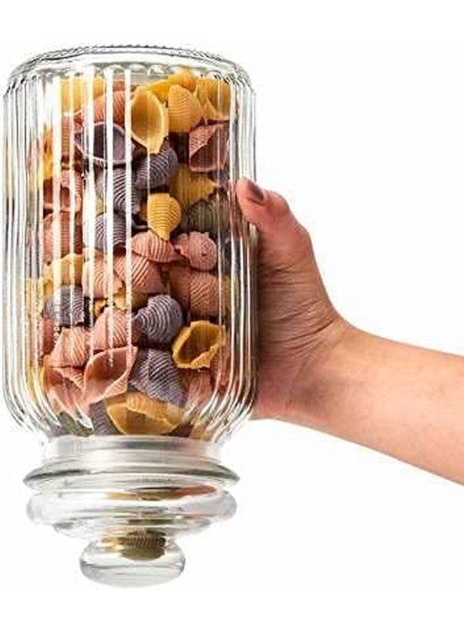 Ash & Roh® - Clear Glass Jar And Container With Air Tight Lid Storage of Spices and Dry Fruit (1200 ML ROKET JAR, 4) - Image 2
