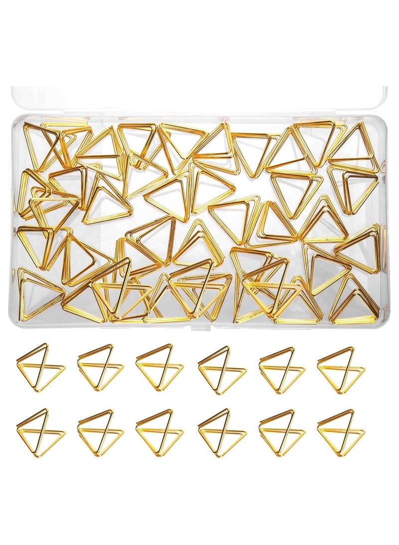 YelaJoy 36 Pcs Gold Triangle Place Card Holders, Table Card Number Holder Stands, Mini Name Place Card Picture Holder Clips Stand Holder for Wedding Party Centerpiece Table Setting  - Image 1