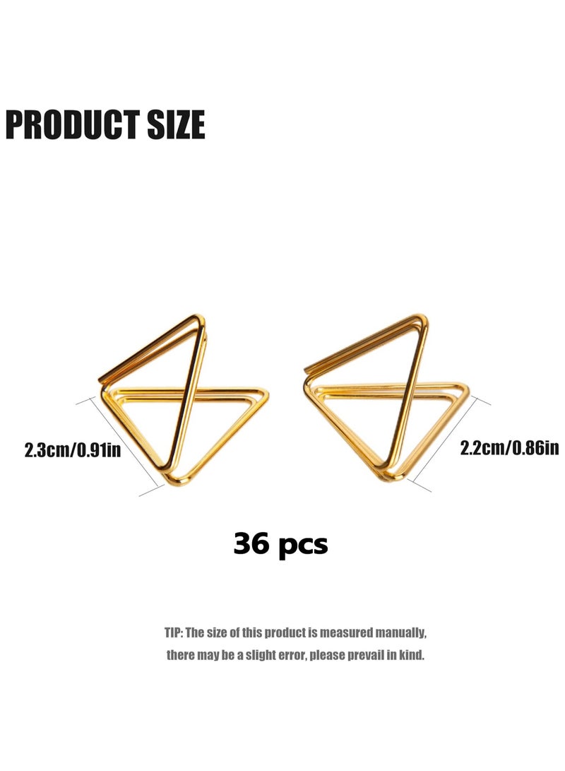 YelaJoy 36 Pcs Gold Triangle Place Card Holders, Table Card Number Holder Stands, Mini Name Place Card Picture Holder Clips Stand Holder for Wedding Party Centerpiece Table Setting  - Image 2