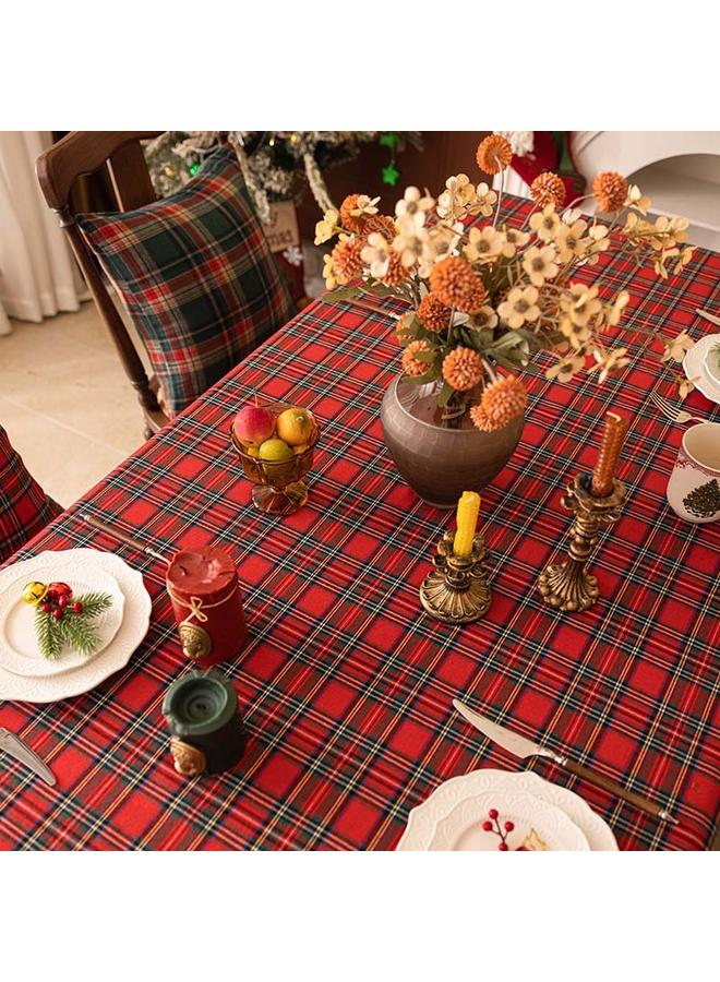 Bluejw Christmas Tablecloth Red Plaid Home Decorative Tablecloth American Atmosphere Christmas Party Red Tablecloth - Image 5