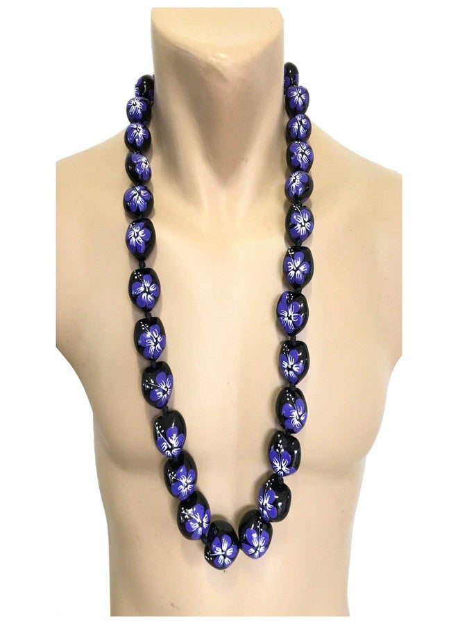 Zero Gravity Hawaii Hawaiian Jewelry 32" Purple Hibiscus Flower Kukui Nut Necklace - Image 2
