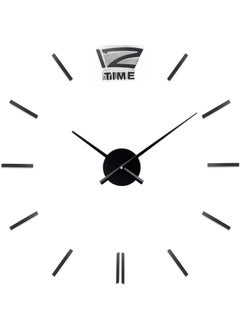 European Large DIY Wall Clock Creative Round Acrylic Home Decor 70-90cm All Black