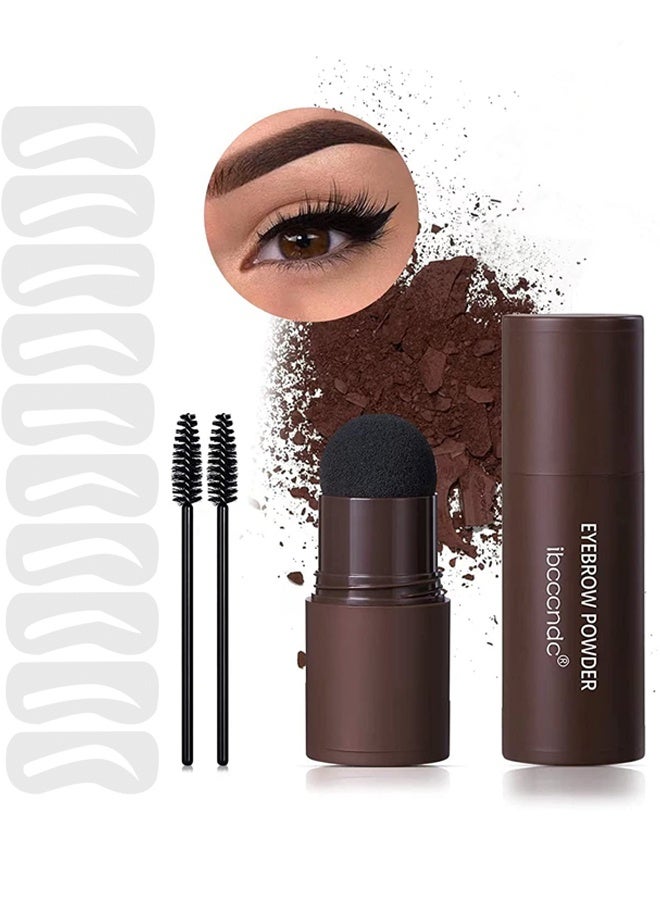 ibcccndc Eyebrow powder Perfect eyebrow kit to instantly color and shape your brows.   One Step Eyebrow Shaping Kit Reusable Brow Stamp Definer Makeup Tools With Eyebrow Powder Stamp 10 Eyebrow Pen Stencils Kit 2 Eyebrow Pen Brushes (Light Brown) - Image 1