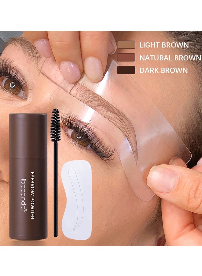 ibcccndc Eyebrow powder Perfect eyebrow kit to instantly color and shape your brows.   One Step Eyebrow Shaping Kit Reusable Brow Stamp Definer Makeup Tools With Eyebrow Powder Stamp 10 Eyebrow Pen Stencils Kit 2 Eyebrow Pen Brushes (Light Brown) - Image 5