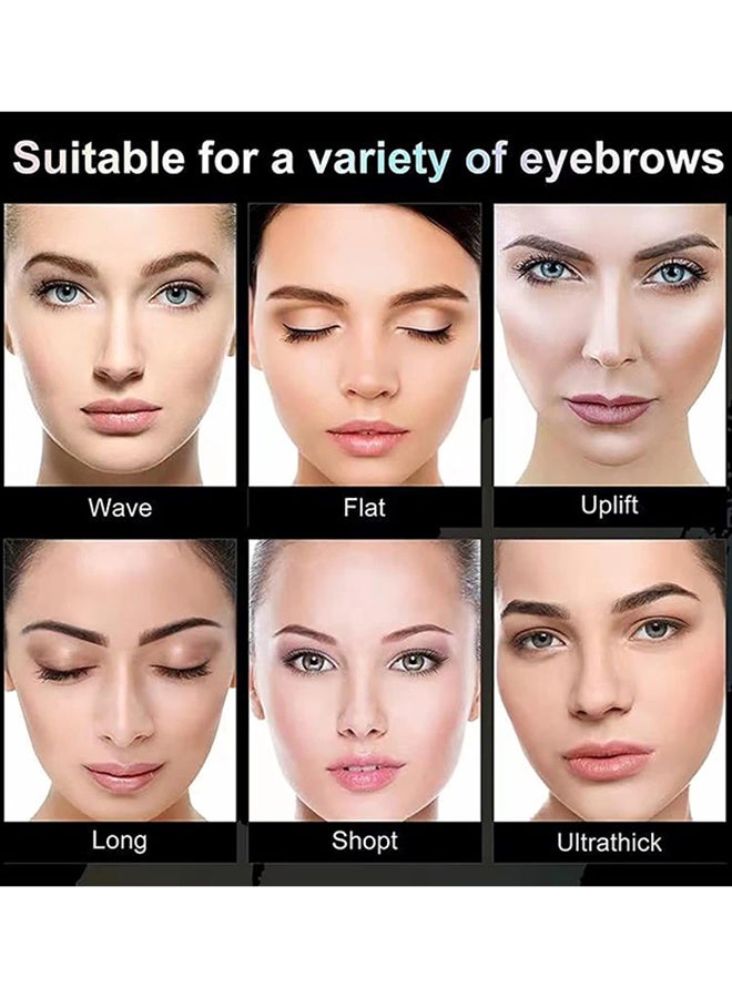 ibcccndc Eyebrow powder Perfect eyebrow kit to instantly color and shape your brows.   One Step Eyebrow Shaping Kit Reusable Brow Stamp Definer Makeup Tools With Eyebrow Powder Stamp 10 Eyebrow Pen Stencils Kit 2 Eyebrow Pen Brushes (Light Brown) - Image 4