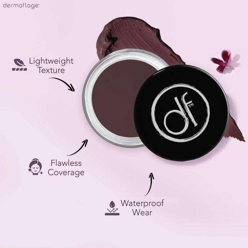 dermaflage ديرمافلاج كريم خافي العيوب المقاوم للماء (داكن) - خافي عيوب بتغطية كاملة، لمسة نهائية مطفية للوجه والجسم - يخفي الهالات السوداء، الوشم وحب الشباب - تركيبة طويلة الأمد يستخدمها فنانو المكياج في هوليوود - Image 2