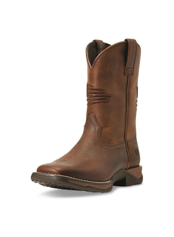 ARIAT Anthem Patriot Western Boot (Little Kid/Big Kid), Distressed Brown, 6 Big Kid - Image 2