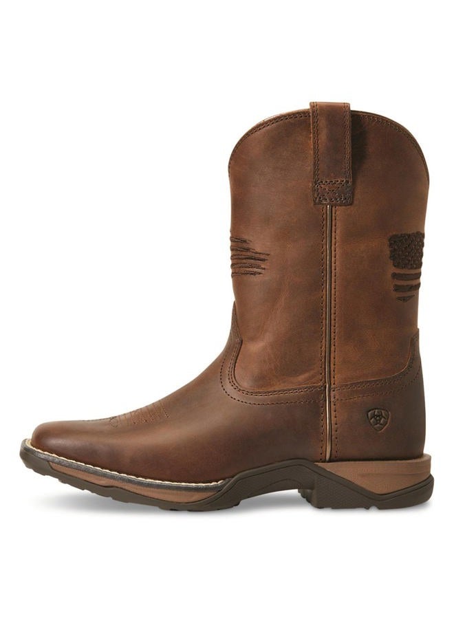 ARIAT Anthem Patriot Western Boot (Little Kid/Big Kid), Distressed Brown, 6 Big Kid - Image 4