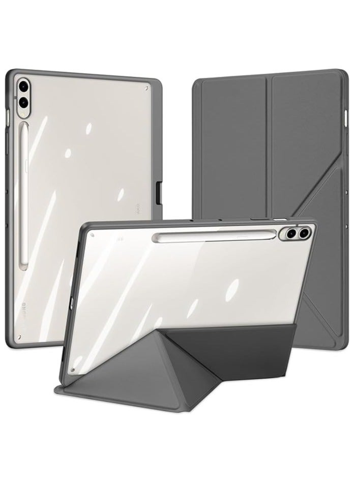 general Case Compatible with Samsung Galaxy Tab S9 Plus/S9 FE Plus 12.4 Inch 2023, Detachable PU Leather Case Built-in Pencil Holder, Transparent Back Cover with Auto Wake/Sleep - Image 1