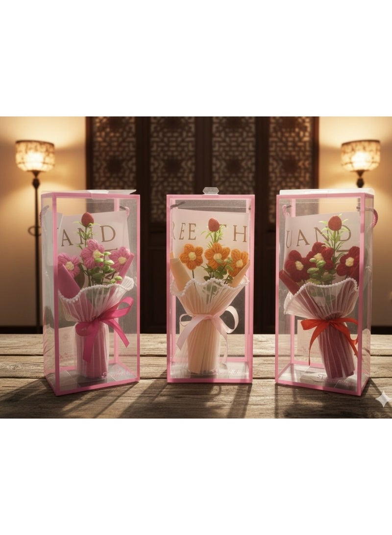 باقة بوكية ورد صناعي هدية فريدة من نوعها لديكور المنزل وحفلات الزفاف   زينة زهور، عيد الحب، عيد الأم، عيد ميلاد، هدية، زفاف - Image 1