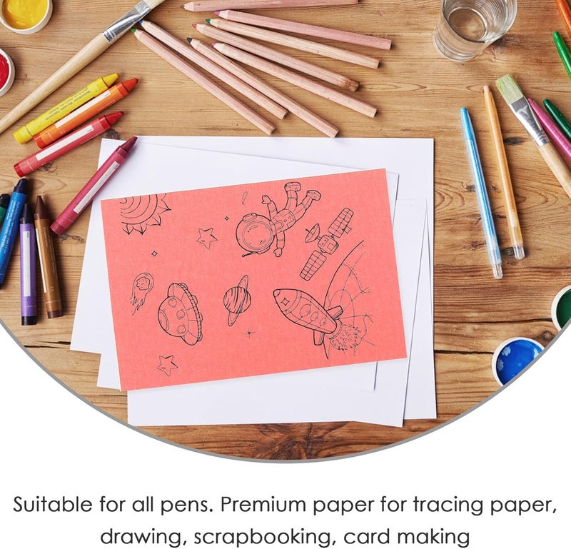 FUOYLOO 50 Sheets Colorful Transfer Sketching Paper for Rubber Stamps Lightweight Multi-Purpose Tracing Paper for Drawing Painting Calligraphy Scrapbooking Inkjet Printing - Image 2