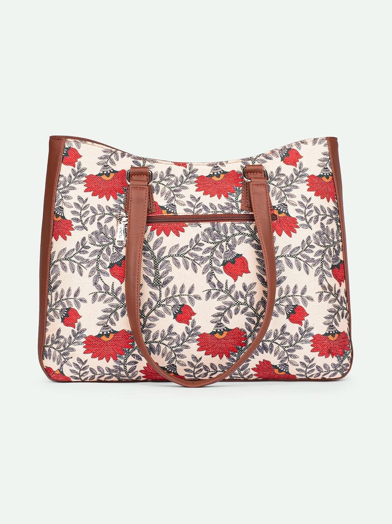 ZOUK Women's Getaway Handbag | Jute | Vegan Leather Handcrafted Tote Bag - Image 5