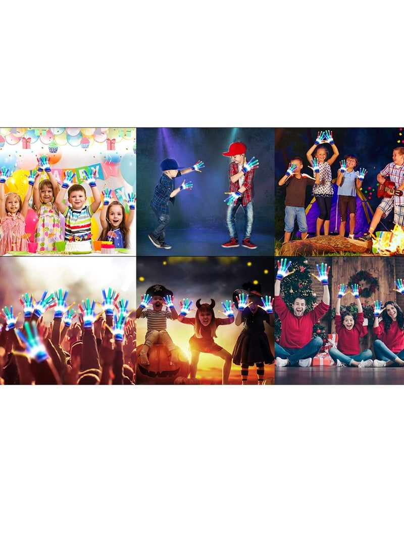 Meetion LED Gloves,LED Gloves for Kids Teen and Adults Gifts,LED Finger Gloves,Finger Light Gloves,The Toys for 9-12 Year Old Boys Girls,Light Up Gloves Have 5Color/6Mode,in Halloween Chrismas Party - Image 4