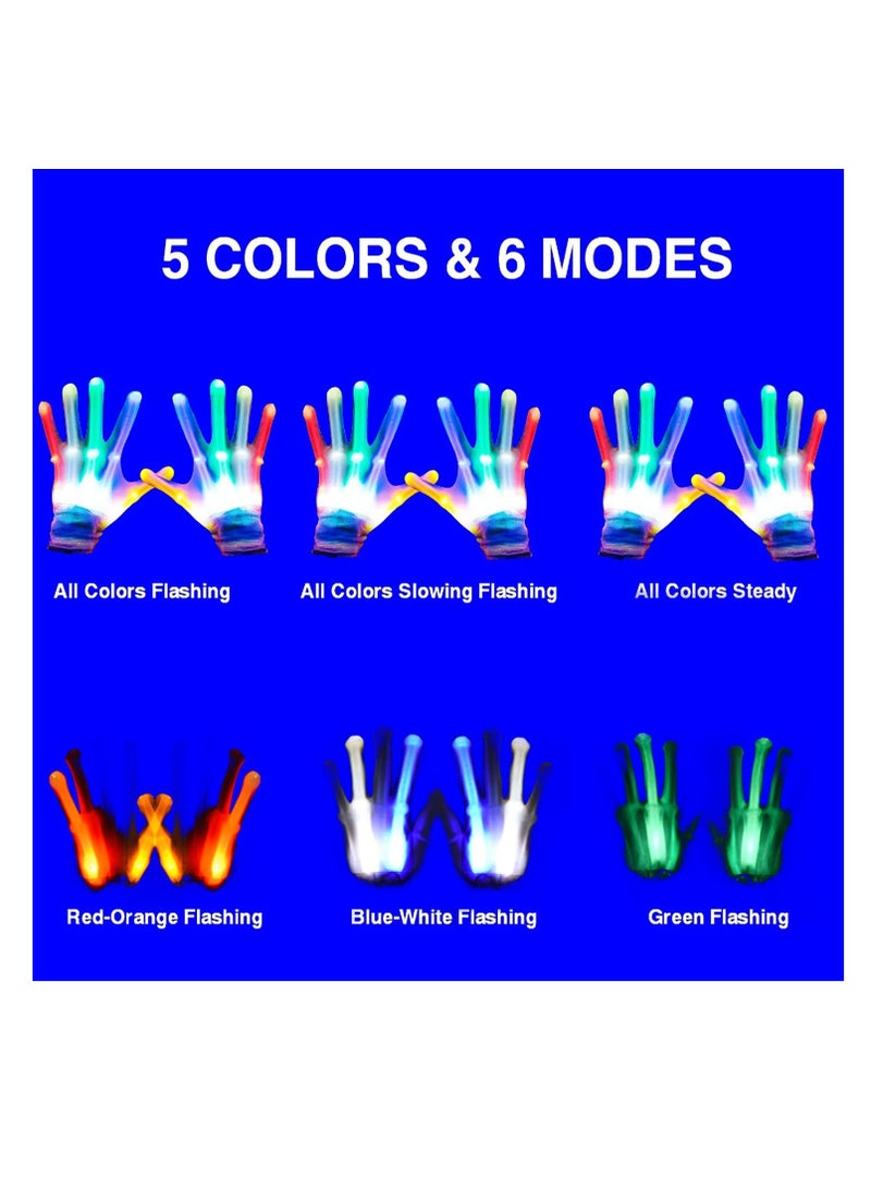Meetion LED Gloves,LED Gloves for Kids Teen and Adults Gifts,LED Finger Gloves,Finger Light Gloves,The Toys for 9-12 Year Old Boys Girls,Light Up Gloves Have 5Color/6Mode,in Halloween Chrismas Party - Image 2