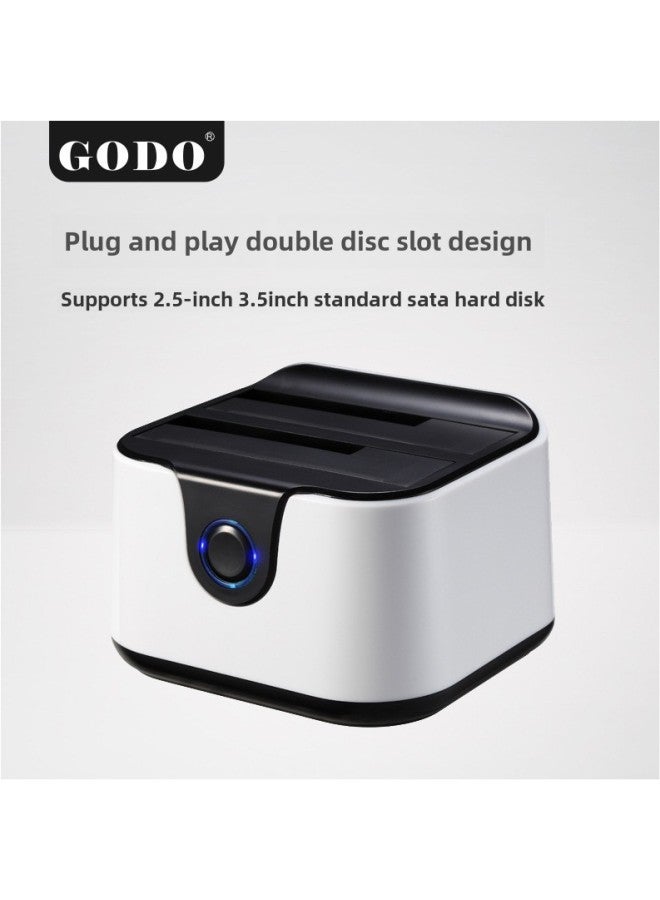 GODO Mechanical Hard Disk External Box 2.5/3.5 Inch Universal Reader Usb3.0 Mobile Hard Disk Box Base-Color:Fashion Model-double Plate White PD01T - Image 2