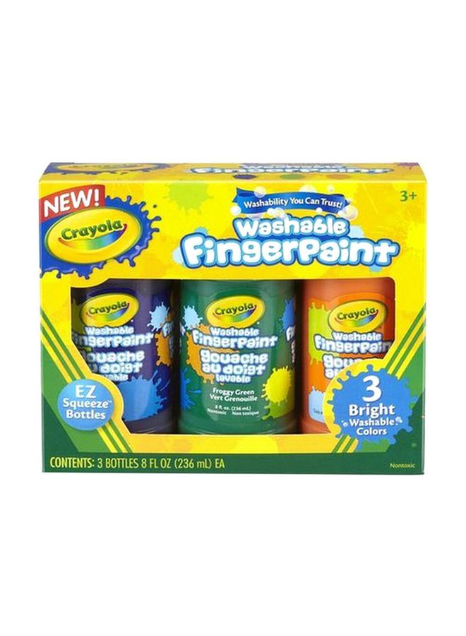 Crayola 3-Piece Washable Fingerpaint Set in EZ Squeeze Bottles Multicolor 236ml CRA5513110001