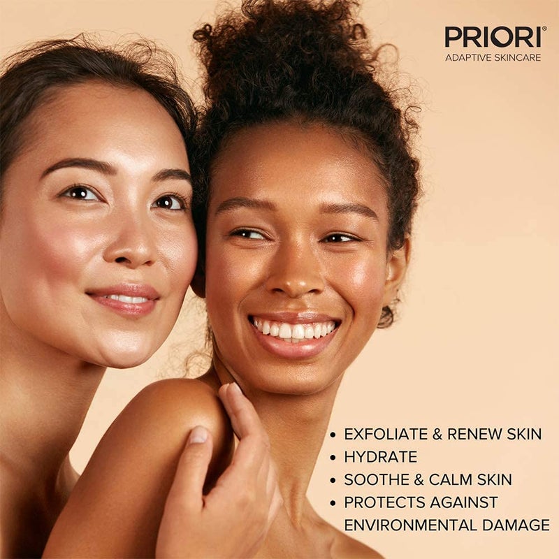 Priori Skincare 2xfoliant Peel + Scrub for Face and Body Lactic Acid Retinol Vitamin C, E At-Home Microdermabrasion Anti-Irritant Dermatologist Tested - Image 5