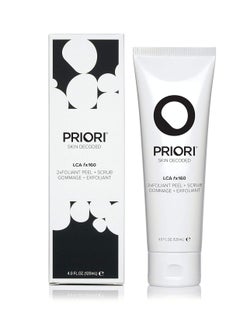 PRIORI Priori Skincare 2xfoliant Peel + Scrub for Face and Body Lactic Acid Retinol Vitamin C, E At-Home Microdermabrasion Anti-Irritant Dermatologist Tested  - Image 1
