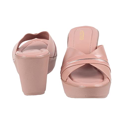 Metro Women Pink Wedge Heel Sandal UK/8 EU/41 (34-122) - Image 5