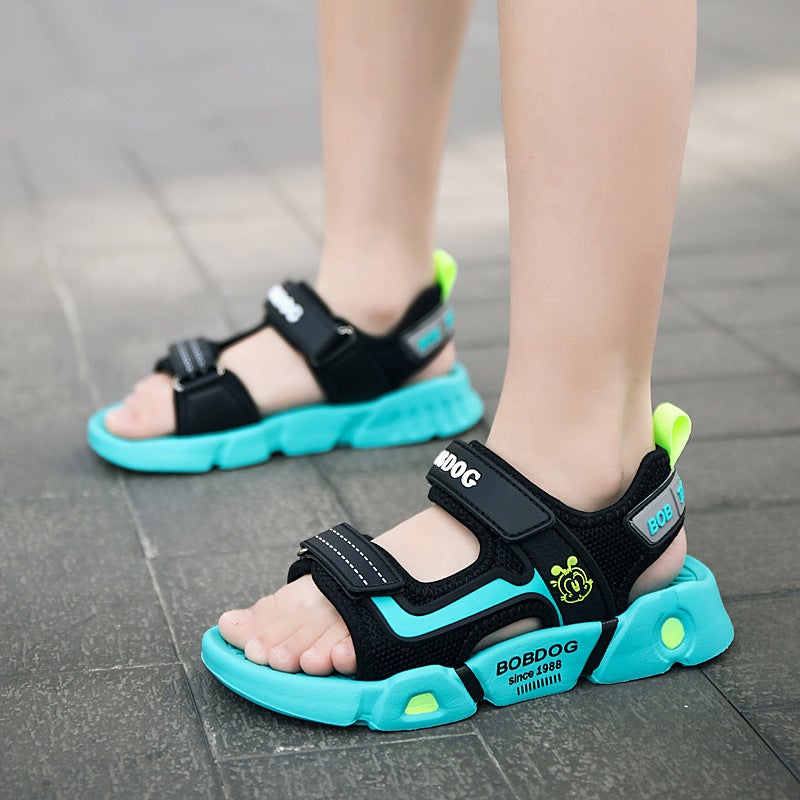 Babudou Boys Sandals 2025 Open-Toe Beach Shoes Soft Sole Student Medium And Large Children'S Shoes Lightweight - Image 2