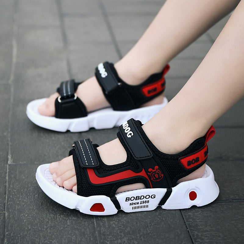 Babudou Boys Sandals 2025 Open-Toe Beach Shoes Soft Sole Student Medium And Large Children'S Shoes Lightweight - Image 4