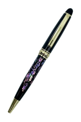 Nacreh Inlay Mother of Pearl Design Handmade Ballpoint Pen Retractable Executive Gift Deluxe Rollerball Point Black Ink (Arabesque) - Image 1