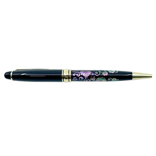 Nacreh Inlay Mother of Pearl Design Handmade Ballpoint Pen Retractable Executive Gift Deluxe Rollerball Point Black Ink (Arabesque) - Image 4