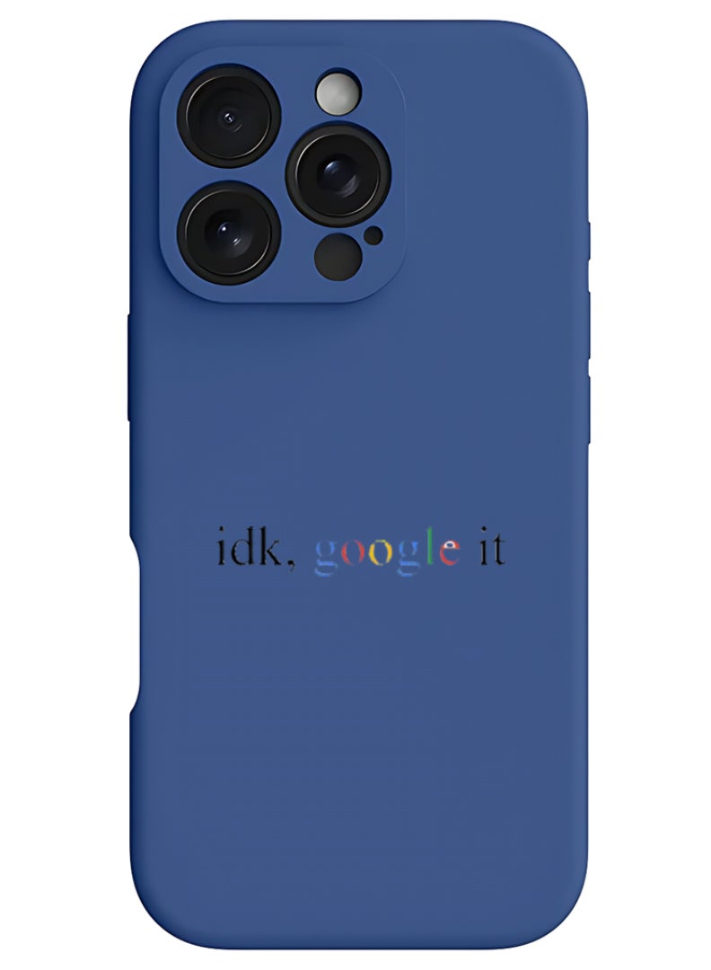 Theodor iPhone 16 Pro Blue Protective Slim Fit Case Liquid Silicone Cover with Full Body Protection Anti-Scratch Shockproof Case For iPhone - Google it - Image 1