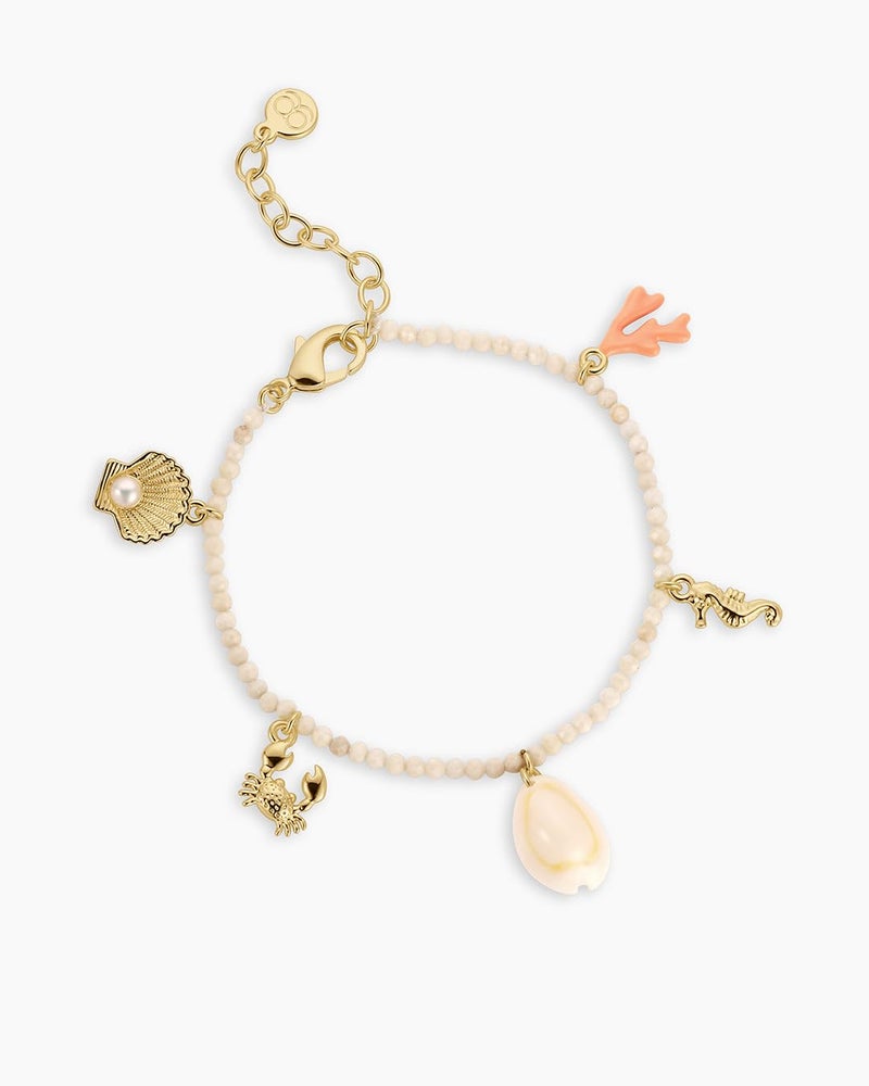 gorjana - Ocean Mini Charm Bracelet 7 1/4" - 18k gold plated brass - Ocean-inspired charm design - Nostalgic summer keepsake - Adjustable chain length, Lobster Closure - Image 2