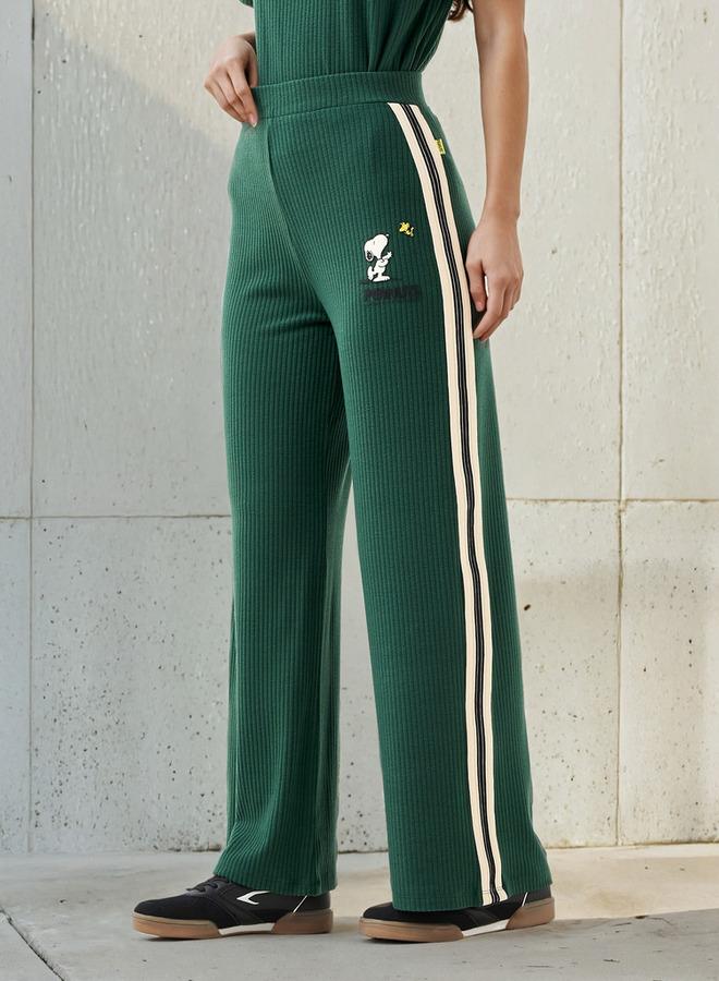 اس بي كاركترز بنطلون واسع الساق من مزيج البوليستر بتفاصيل تطبيق الفول السوداني - Image 1