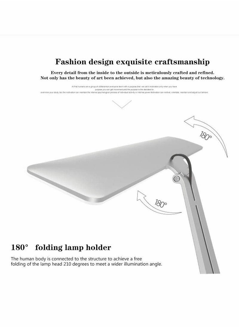 Folding Table Lamp, Ultra-Thin Fashion 210° Foldable Reading Night Light, Usb Charging, Inductive Switch, Three-Level Brightness Adjustment Led Eye Protection Learning Table Lamp (Sliver) - Image 5