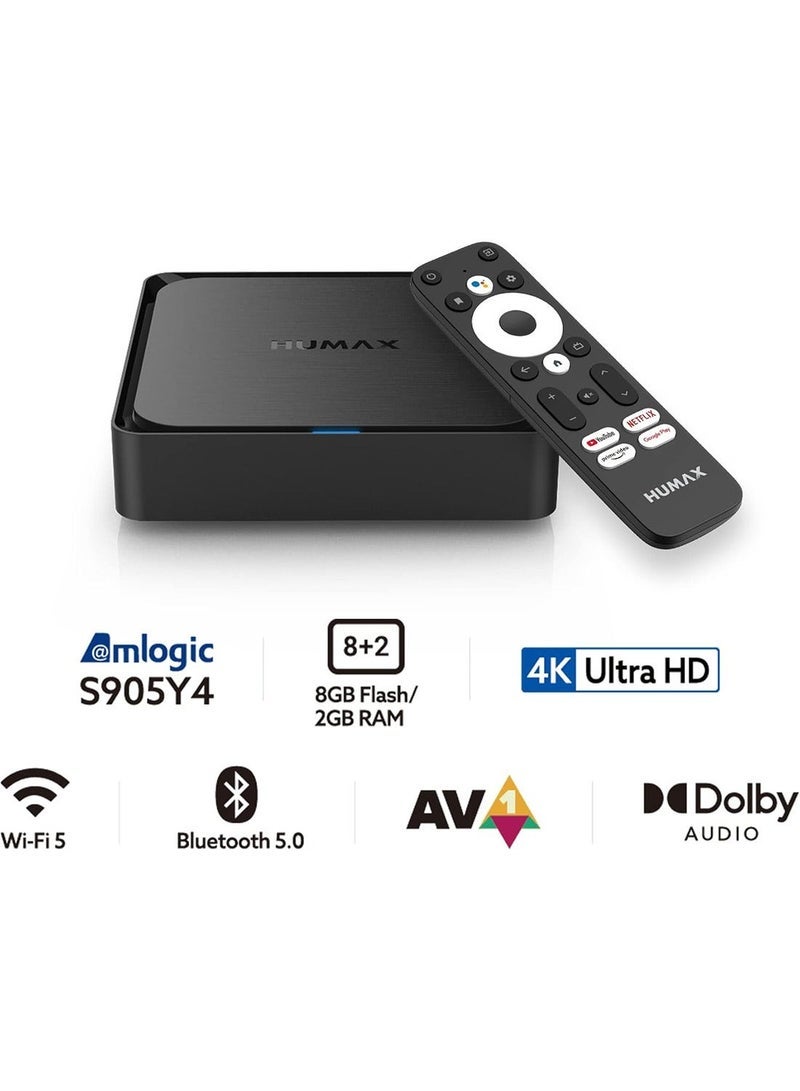 Humax A1 Android TV Box with Android 11, 4K Ultra HD Resolution, 2GB RAM and 8GB Flash, AV1 Video Support, WiFi 5 and Bluetooth 5 for Smart Home Streaming and Entertainment - Image 2