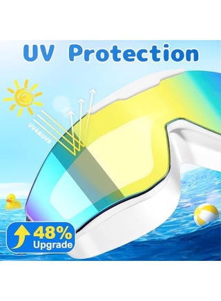 2 Pack Swim Goggles for Adults, Wide View Anti-Fog & UV Protection, No-Leak Swimming Goggles for Men, Women & Youth - view 4