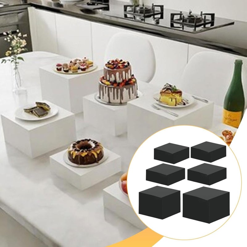 6-Piece Buffet Riser Acrylic Food Display Stand Multifunctional Decorative Hollow Base for Family Celebrations Presentation, 6.8 to 9 inch - Image 5