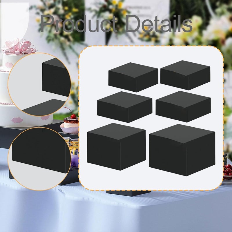 6-Piece Buffet Riser Acrylic Food Display Stand Multifunctional Decorative Hollow Base for Family Celebrations Presentation, 6.8 to 9 inch - Image 2
