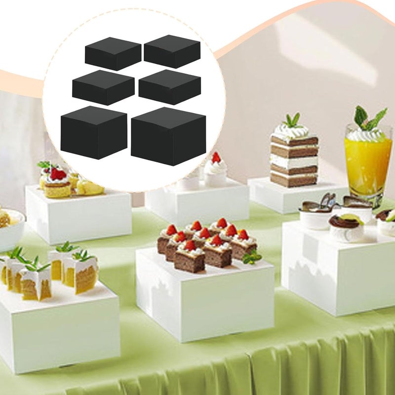6-Piece Buffet Riser Acrylic Food Display Stand Multifunctional Decorative Hollow Base for Family Celebrations Presentation, 6.8 to 9 inch - Image 4