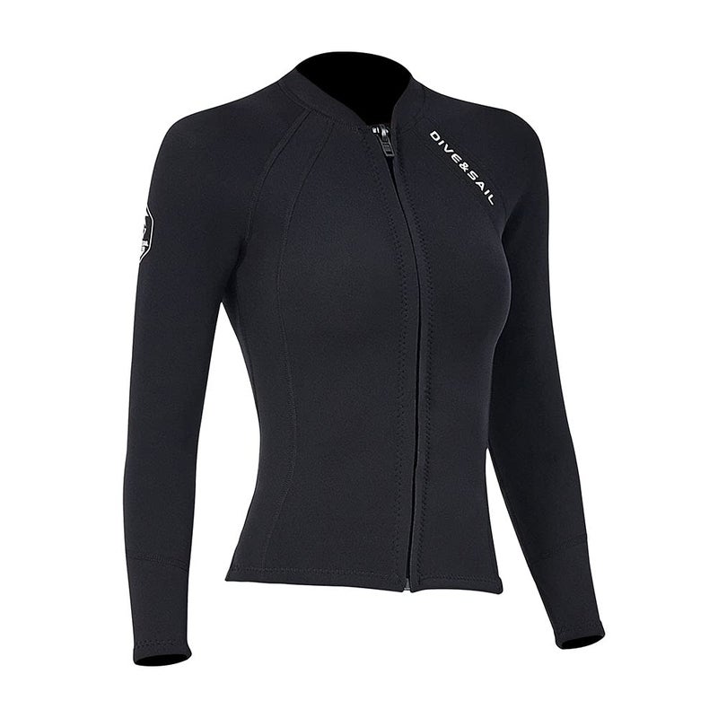 Skyone Wetsuit Top Women Men 2MM Neoprene Wetsuit Jacket Long Sleeve Diving Surfing Top, 3MM 1.5MM Wetsuits Shirt Vest Scuba Swimming Snorkeling Suit Swimsuit Warm for Water Sports (2mm Women, XXL) - Image 3