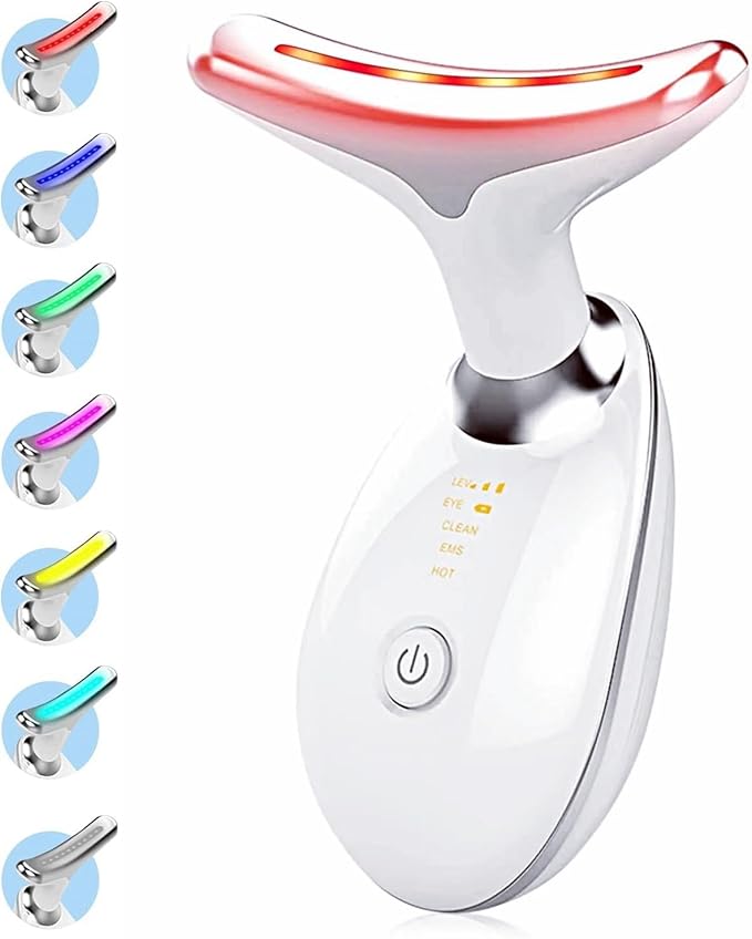 INTENSO Face Massager AntiAging Neck Eye Massager with 7 Colors 3 Modes Facial Massager for Skin Care AntiWrinkle Device for Slimming Face - Image 1