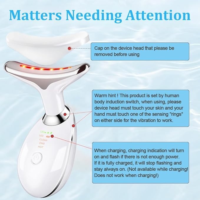 INTENSO Face Massager AntiAging Neck Eye Massager with 7 Colors 3 Modes Facial Massager for Skin Care AntiWrinkle Device for Slimming Face - Image 4